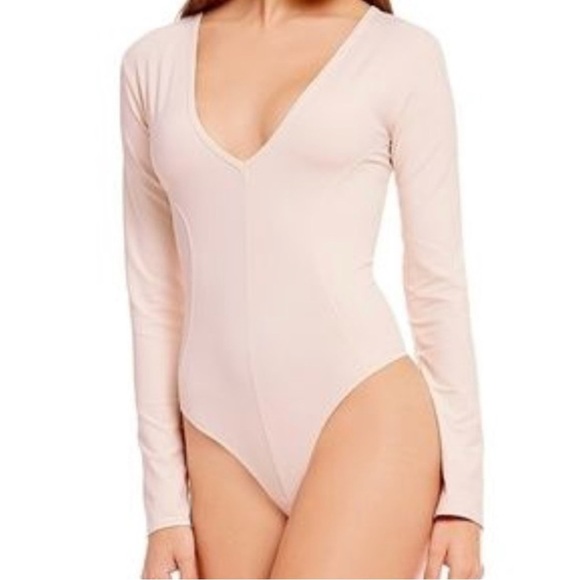 Free People Tops - Free People Soft Cream V-Neck Bodysuit